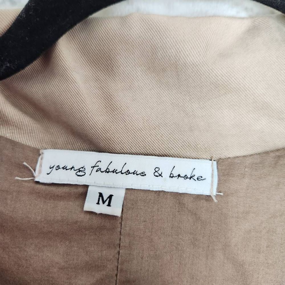 Young Fabulous & Broke Khaki Clara Drawstring Utility Jacket Bomber Full Zip M - Picture 6 of 16